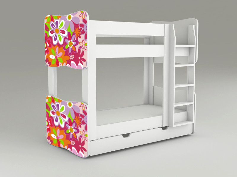 Becks poschodová posteľ Kvety ori